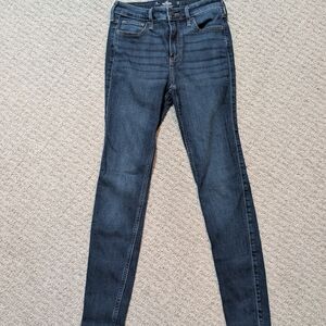 Hollister High-Rise Super Skinny Jeans Soft Stretch 1R W25 L29 Dark Wash